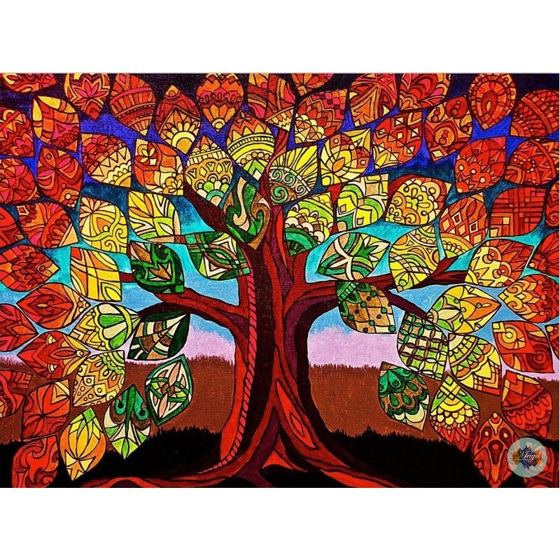 Bright Kalamkari tree