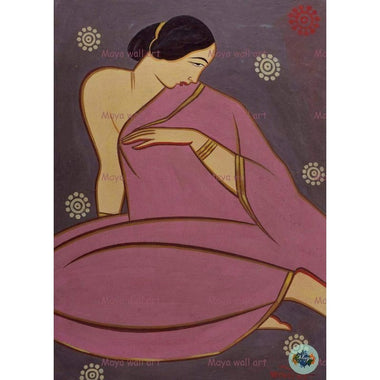 Lady in a pink sari