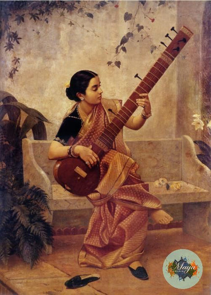 Kadambari Playing Sitar Painting