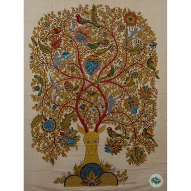 Kangaroo near a tree