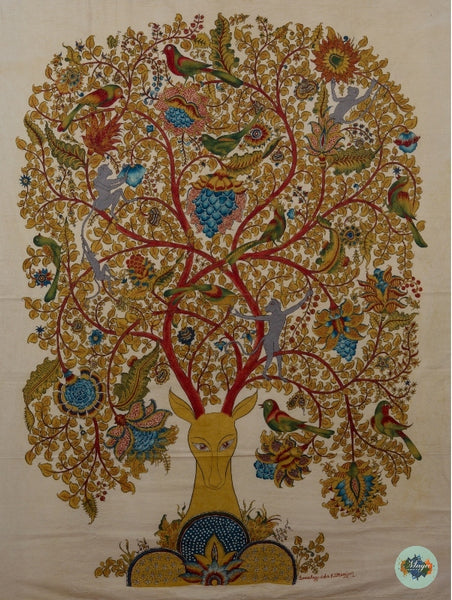 Kangaroo near a tree