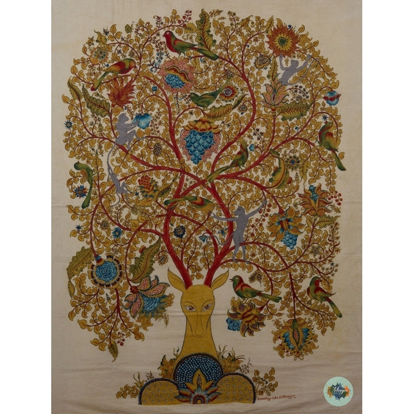 Kangaroo near a tree