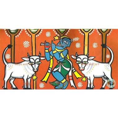 Krishna the cowherd orange