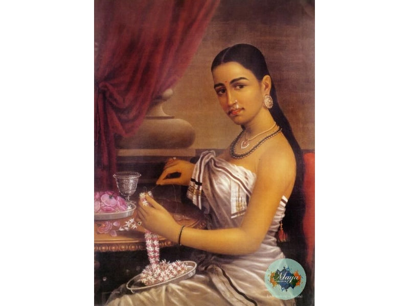 Lady making a garland