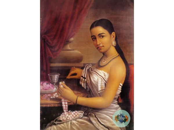 Lady making a garland