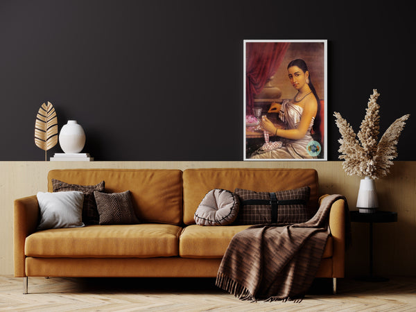 Lady making a garland