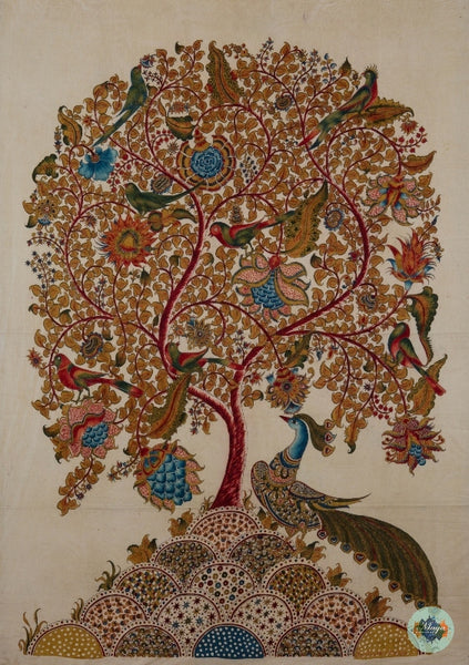 Peacock with small tree