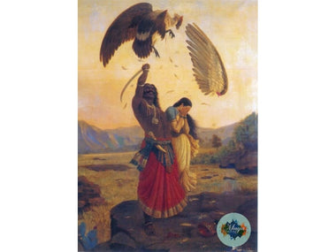 Ravana carrying off sita and opposed by Jatayu