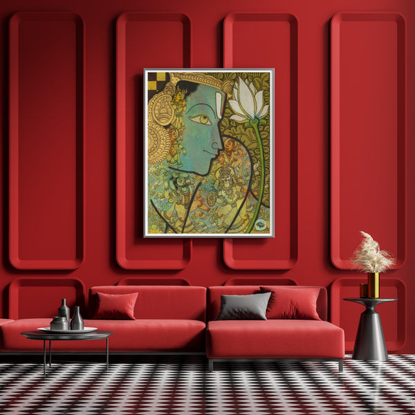 Vishnu with flower III