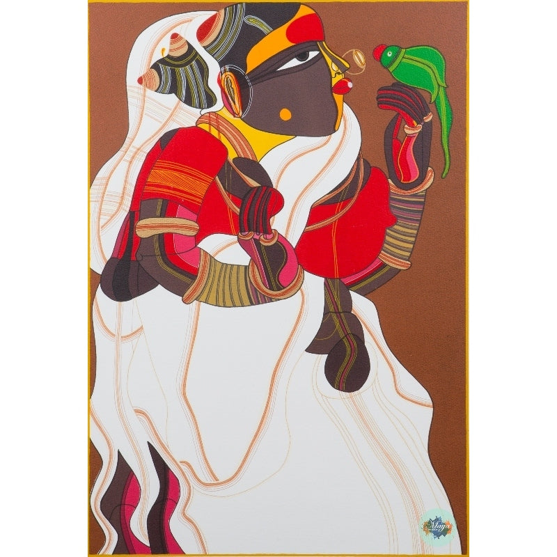 Woman and a parrot