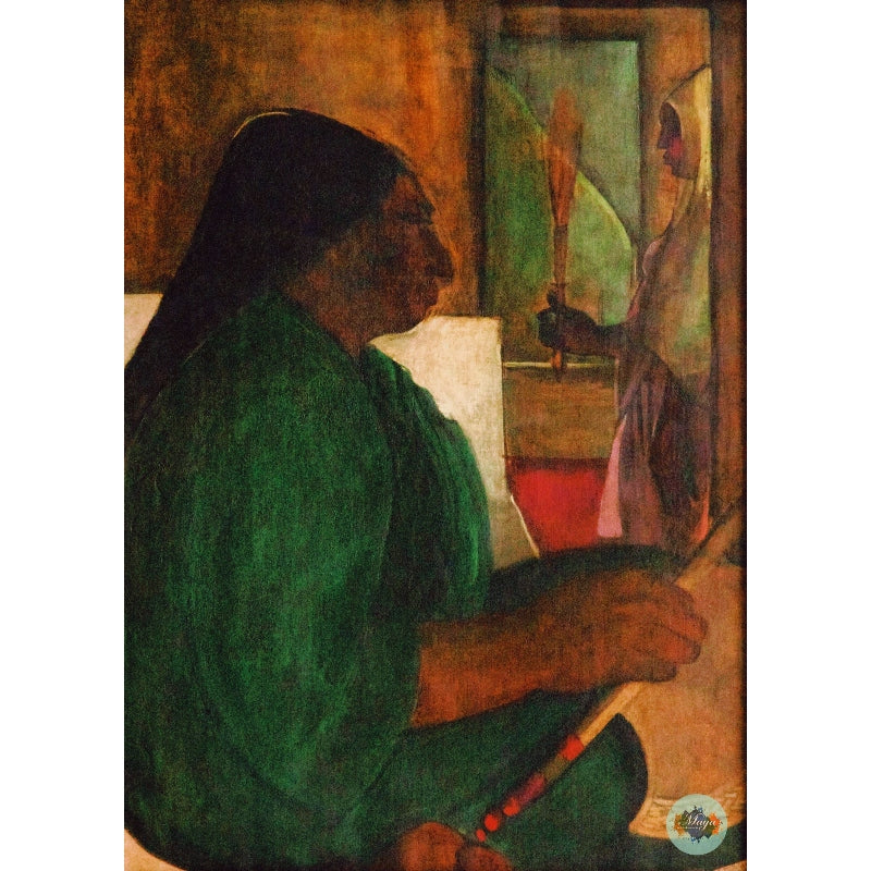 Woman holding fan